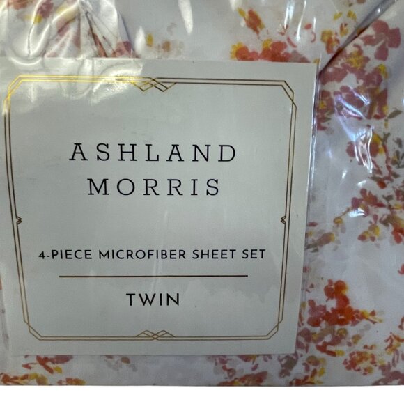 Ashland Morris Twin 4-Piece Microfiber Sheet Set With Floral Design - Picture 2 of 4